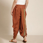 Men Rust Brown Solid Cotton Dhoti Pants