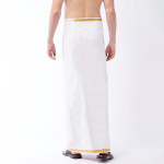 Men White Solid Cotton Dhoti