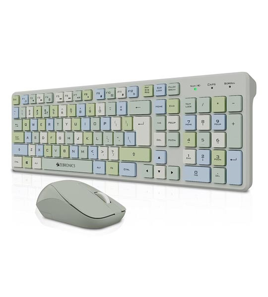 Zebronics Companion 111 Wireless Keyboard and Mouse Set with 2.4GHz Nano Receiver, 103 Keys