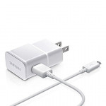 Samsung Charge Adapter with 5 Ft USB Sync Charging Cable - Non-Retail Packaging - White