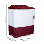 Godrej 8 Kg 5 Star Semi-Automatic Top Loading Washing Machine (WSEDGE CLS 80 5.0 PN2 M WNRD, Wine Red)