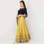 "Women Embroidered Blouse with Printed Skirt and Dupatta "