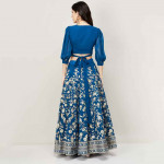 "BIBA Women Ruffled Blouse with Floral Printed Lehenga "