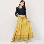 "Women Embroidered Blouse with Printed Skirt and Dupatta "