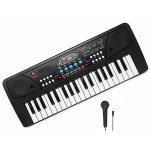 37 Keys Electronic Keyboard Piano With Microphone - Black