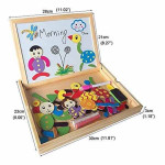 Magnetic Jigsaw Double Side Board Puzzle Games - Multicolour