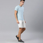 Men White Solid Slim Fit Regular Shorts