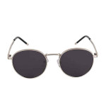 Unisex Black Lens & Silver-Toned Round Sunglasses with UV Protected Lens