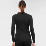 Women Black Solid Thermal Tops