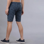 Men Blue Printed Slim Fit Denim Shorts