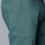 Men Teal Green Solid Slim Fit Chino Shorts