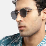 Unisex Black Lens Aviator Sunglasses with UV Protected Lens