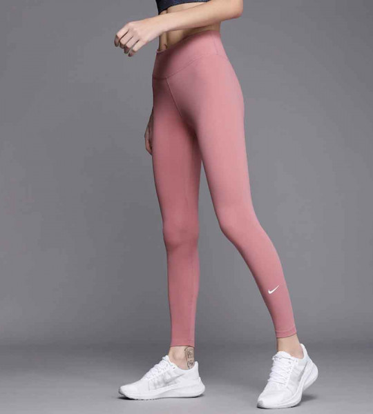 Women Pink Solid Dri-FIT One Mid-Rise Training Tights