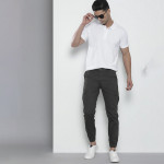 Men Charcoal Grey Slim Fit Cargos Trousers