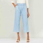 Women Solid Elasticated Culottes