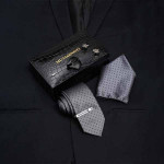 "  Men Grey Printed Formal Accessory Gift Set"