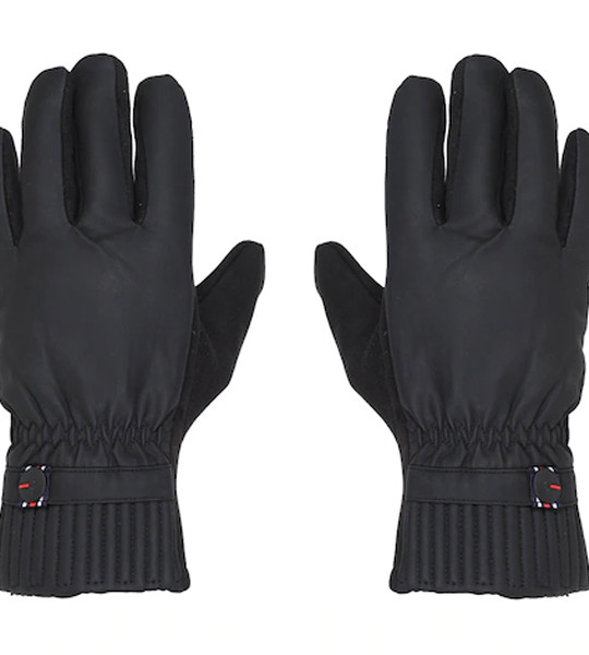 Black Solid Winter Gloves