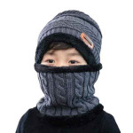 G&S Kids Winter Warm Hat for Outdoor Sports Headging Hat Scarf Set Boys Girls Warm Fleece Cap Scarf Set Ski Equipment Grey Color