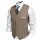 OORA Men's Poly Viscose V-Shape Tuxedo Style Waistcoat