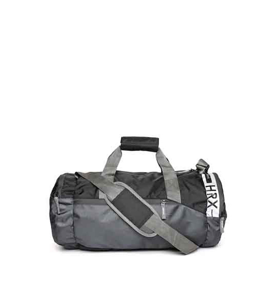 Unisex Black & Grey Colourblocked Training Duffel Bag