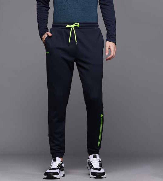 Men Navy Blue Solid Regular Fit Joggers