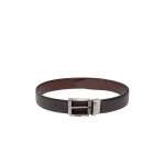 Men Black & Brown Solid Reversible Leather Belt