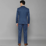 Men Blue Solid Slim-Fit Single Breasted 3-Piece Suits