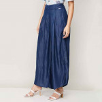 Women Solid Pleated Palazzo Pants