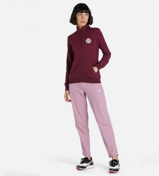 "Women Solid Full-Length Elasticated Track Pants "