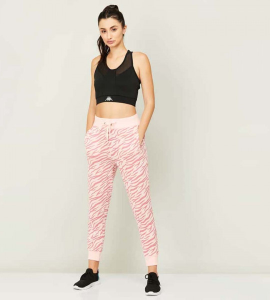 "Women Animal Print Drawstring Closure Trackpants "