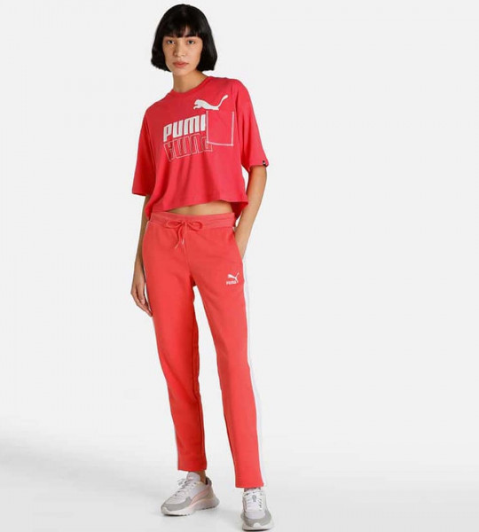 "Women Color blocked Full-Length Elasticated Sports Track Pant "