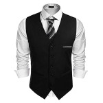 Men Slim Fit Cotton Blend Waistcoat Half Jacket