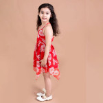 Red Floral Printed Chiffon Dress