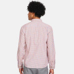 Men Orange And Blue Checked Casual Shirt