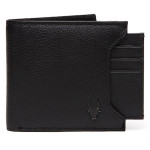 Men Black Solid Two Fold Wallet