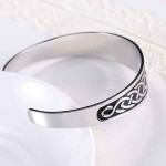 Dara Celtic Knot Bracelet - Viking Bracelet with Vintage Totem - Stainless Steel Nordic Bangle Adjustable