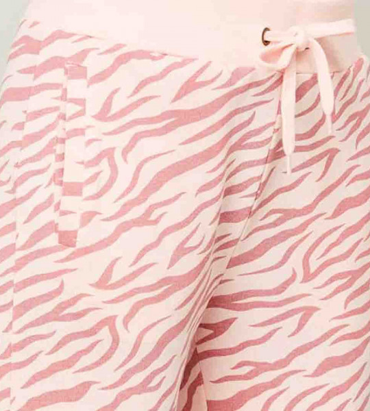 "Women Animal Print Drawstring Closure Trackpants "