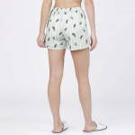 Women Green & White Printed Lounge Shorts